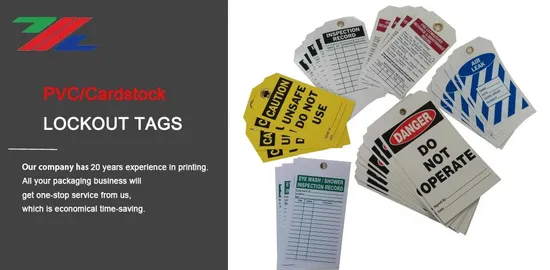 PVC Plastic Lockout Tags Fire Extinguisher Tag with Eyelet Customized