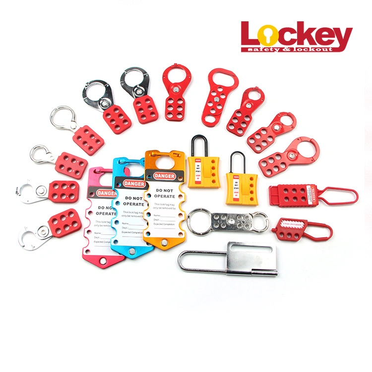 Lockey Loto Jaw Size 1"&1.5" Safety Steel 6 Holes Lockout Hasp with Hook