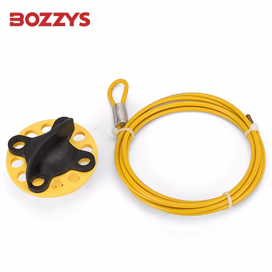 Bloqueio de cabo tipo roda industrial com cabo de aço inoxidável de 2 m