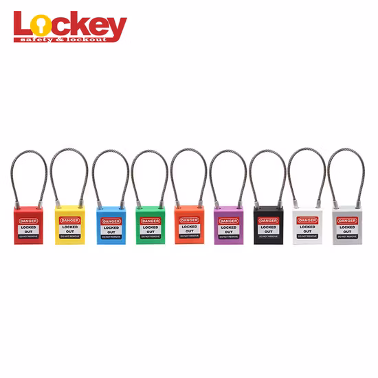 Lockey Loto cabo de aço inoxidável cadeado de segurança industrial com chave mestra
